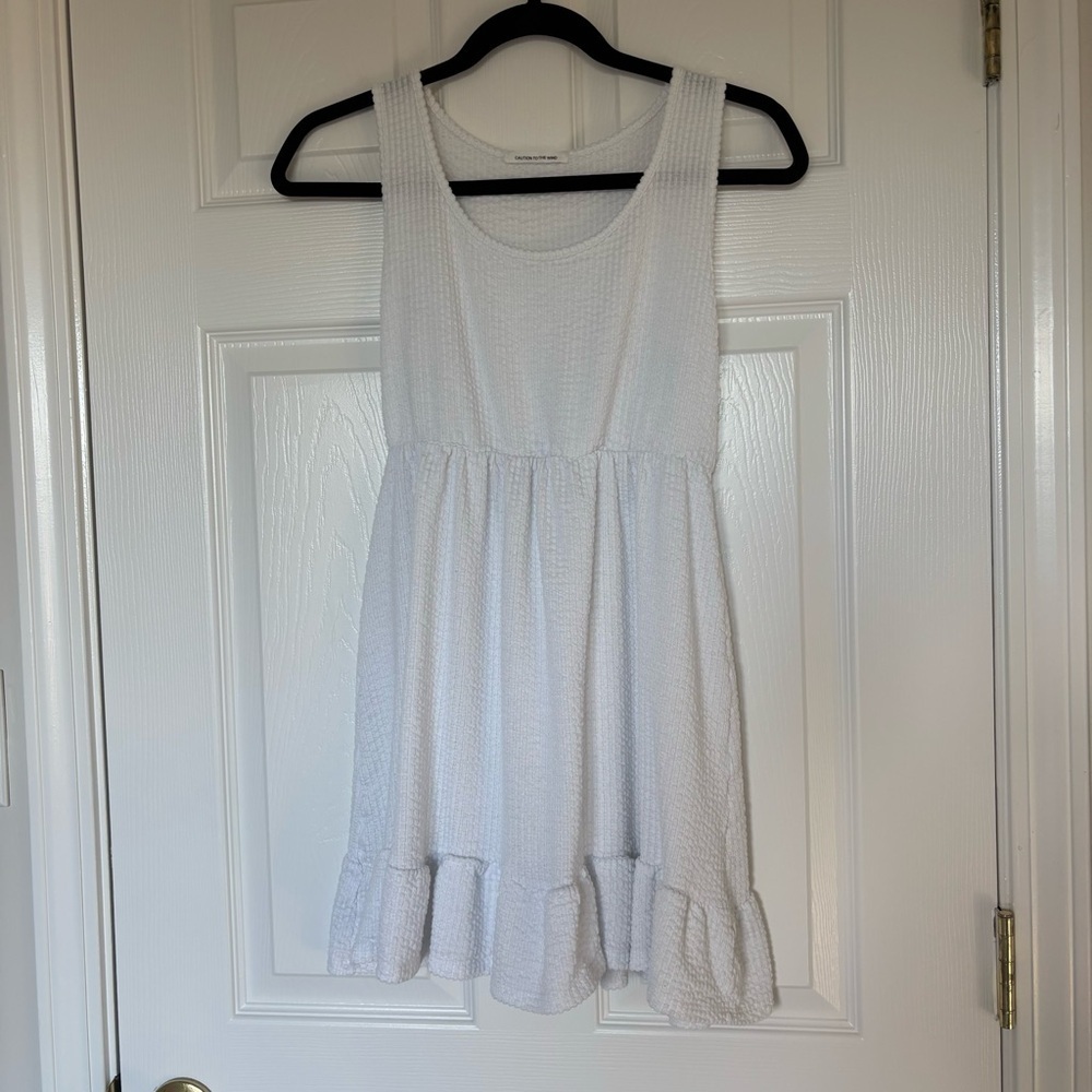 Caution To The Wind White Sundress Size Small